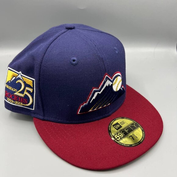 Colorado Rockies Hat Men 7 5/8 Purple Red 59Fifty New‎ Era MLB Fitted Cap New - Picture 1 of 8